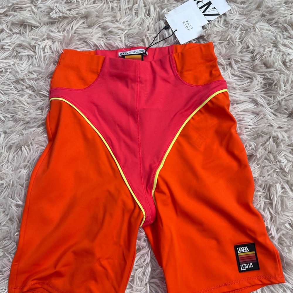 Zara Purple Magazine Collection Biker Shorts